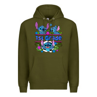 Army Green preview flower stitch 1st grade Premium Hoodie - AdoDesignShop