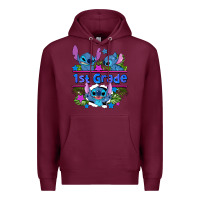 Burgundy preview flower stitch 1st grade Premium Hoodie - AdoDesignShop