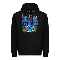 Black preview flower stitch 1st grade Premium Hoodie - AdoDesignShop