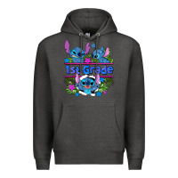 Charcoal Heather preview flower stitch 1st grade Premium Hoodie - AdoDesignShop