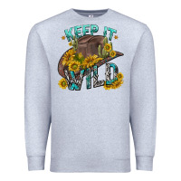 Heather Grey keep it wild tbw Premium Sweatshirt - texasbilliewilder