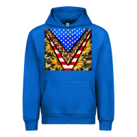 Cobalt american sunflower and camouflage Urban Hoodie - AdoDesignShop