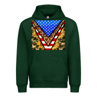 Forest Green american sunflower and camouflage Urban Hoodie - AdoDesignShop