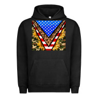 Pigment Black american sunflower and camouflage Urban Hoodie - AdoDesignShop