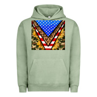Pigment Oil Green american sunflower and camouflage Urban Hoodie - AdoDesignShop