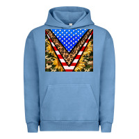 Pigment Pebble Blue american sunflower and camouflage Urban Hoodie - AdoDesignShop