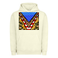 Pigment Pistachio american sunflower and camouflage Urban Hoodie - AdoDesignShop
