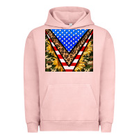 Pigment Salmon american sunflower and camouflage Urban Hoodie - AdoDesignShop