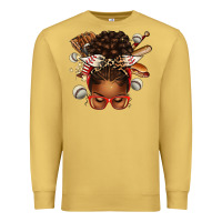 Antique Gold baseball afro messy bun Premium Sweatshirt - texasbilliewilder