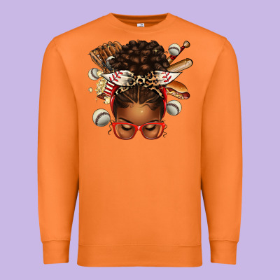 Premium Sweatshirt baseball afro messy bun