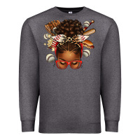 Charcoal Heather baseball afro messy bun Premium Sweatshirt - texasbilliewilder