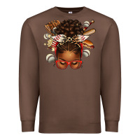 Chestnut baseball afro messy bun Premium Sweatshirt - texasbilliewilder