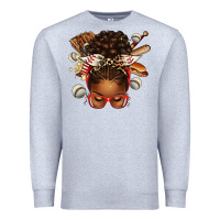 Heather Grey baseball afro messy bun Premium Sweatshirt - texasbilliewilder