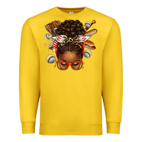 Lemon baseball afro messy bun Premium Sweatshirt - texasbilliewilder