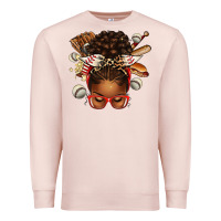 Pale Pink baseball afro messy bun Premium Sweatshirt - texasbilliewilder