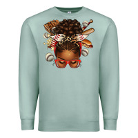 Seafoam baseball afro messy bun Premium Sweatshirt - texasbilliewilder