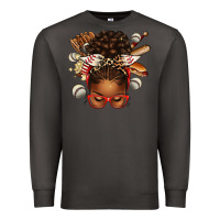 Smoke baseball afro messy bun Premium Sweatshirt - texasbilliewilder