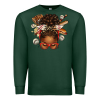 Sports Green baseball afro messy bun Premium Sweatshirt - texasbilliewilder