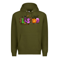 Army Green halloween blessed Premium Hoodie - AdoDesignShop