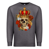 Charcoal Heather Skull King Premium Sweatshirt - RanaPortraitStore