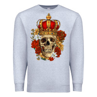 Heather Grey Skull King Premium Sweatshirt - RanaPortraitStore