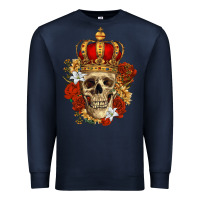 Navy Skull King Premium Sweatshirt - RanaPortraitStore
