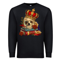 Black Skull With Crown Premium Sweatshirt - RanaPortraitStore