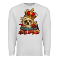 Dove Grey Skull With Crown Premium Sweatshirt - RanaPortraitStore