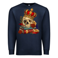 Navy Skull With Crown Premium Sweatshirt - RanaPortraitStore