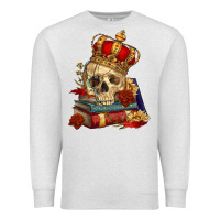 Oatmeal Heather Skull With Crown Premium Sweatshirt - RanaPortraitStore