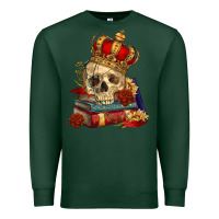Sports Green Skull With Crown Premium Sweatshirt - RanaPortraitStore