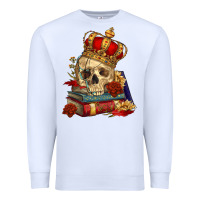 White Skull With Crown Premium Sweatshirt - RanaPortraitStore
