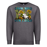 Charcoal Heather grow wild sun child tbw Premium Sweatshirt - texasbilliewilder