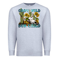 Heather Grey grow wild sun child tbw Premium Sweatshirt - texasbilliewilder