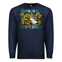 Navy grow wild sun child tbw Premium Sweatshirt - texasbilliewilder
