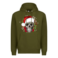 Army Green skull Christmas cactus Premium Hoodie - JahusDesignShop