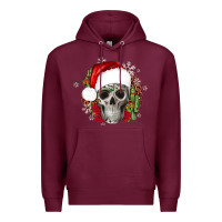 Burgundy skull Christmas cactus Premium Hoodie - JahusDesignShop