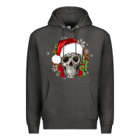 Charcoal Heather skull Christmas cactus Premium Hoodie - JahusDesignShop