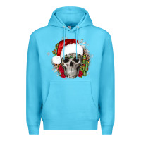 Ocean Blue skull Christmas cactus Premium Hoodie - JahusDesignShop