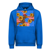 Cobalt basic sunflower and leopard Urban Hoodie - AdoDesignShop