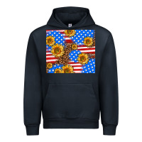 Navy basic sunflower and leopard Urban Hoodie - AdoDesignShop