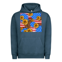 Pigment Midnight Navy basic sunflower and leopard Urban Hoodie - AdoDesignShop