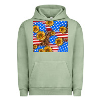 Pigment Oil Green basic sunflower and leopard Urban Hoodie - AdoDesignShop
