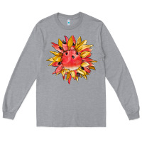 Heather Grey watermelon sunflower Long Sleeve Tee - BarkalooDesign