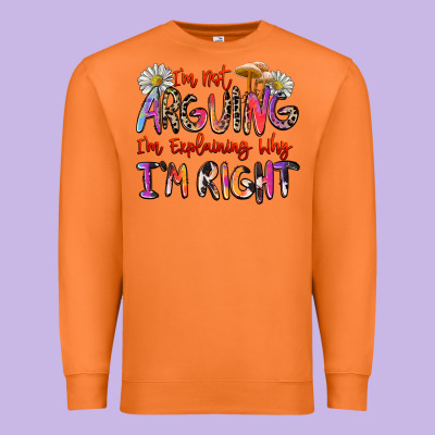 I'm Not Arguing I'm Explaining Why I'm Right Premium Sweatshirt Designed By Zillion Design Studio