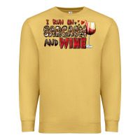 Antique Gold i run on sarcasm and wine Premium Sweatshirt - Zillion Design Studio
