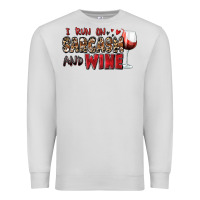 Dove Grey i run on sarcasm and wine Premium Sweatshirt - Zillion Design Studio