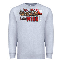 Heather Grey i run on sarcasm and wine Premium Sweatshirt - Zillion Design Studio