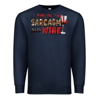 Navy i run on sarcasm and wine Premium Sweatshirt - Zillion Design Studio