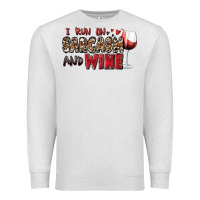 Oatmeal Heather i run on sarcasm and wine Premium Sweatshirt - Zillion Design Studio